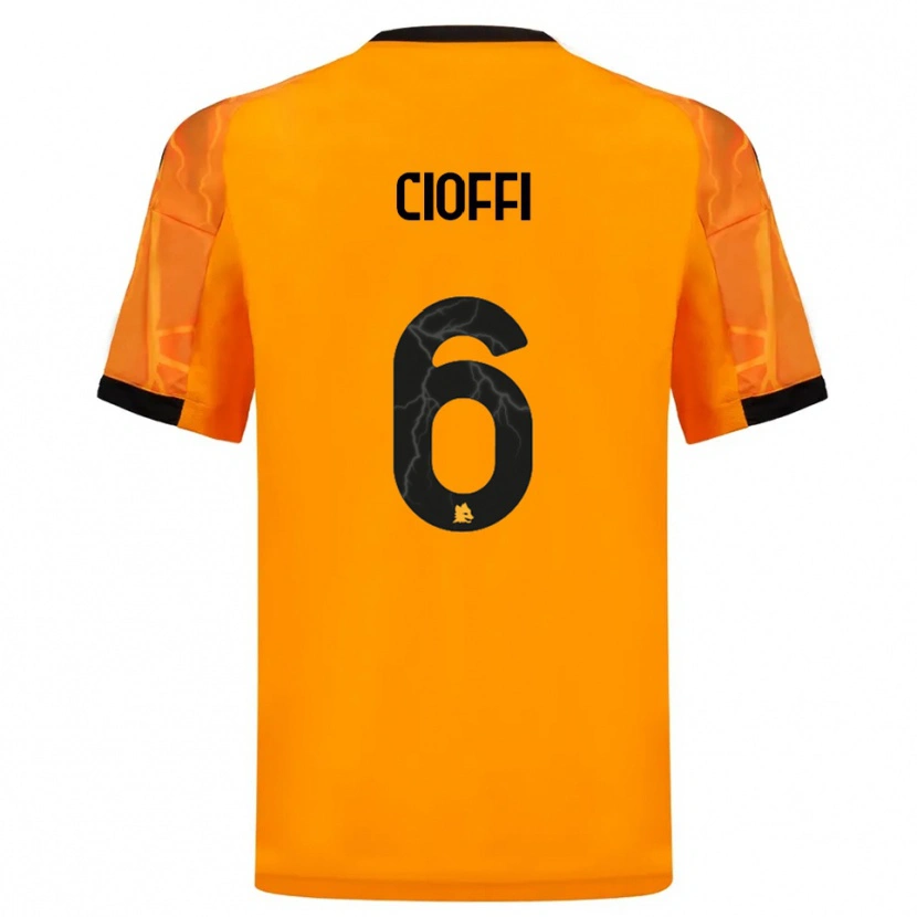 Danxen Niño Camiseta Cristian Cioffi #6 Naranja Negro 2ª Equipación 2025/26 La Camisa México
