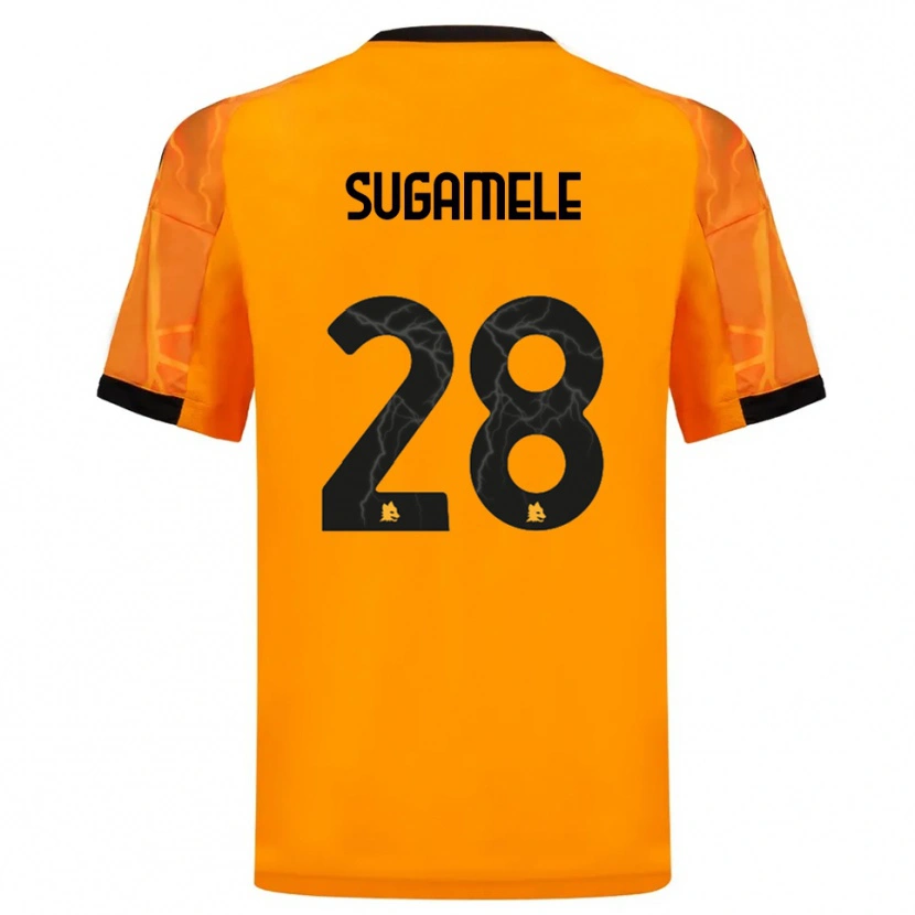 Danxen Niño Camiseta Alessandro Sugamele #28 Naranja Negro 2ª Equipación 2025/26 La Camisa México