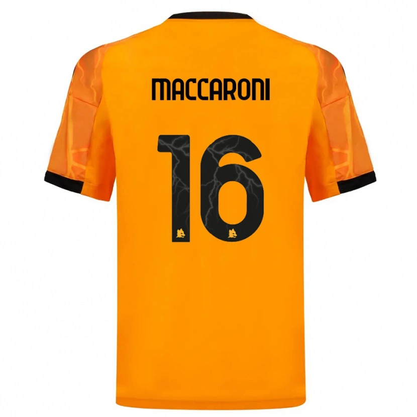 Danxen Niño Camiseta Valerio Maccaroni #16 Naranja Negro 2ª Equipación 2025/26 La Camisa México