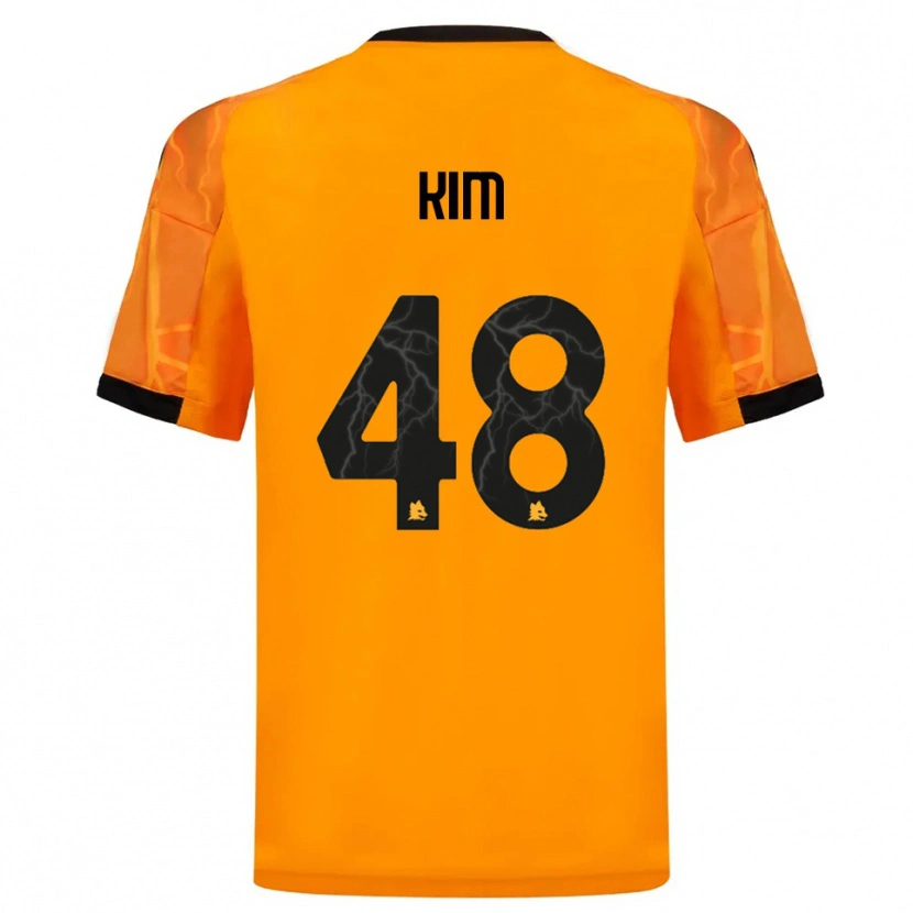 Danxen Niño Camiseta Shin-Ji Kim #48 Naranja Negro 2ª Equipación 2025/26 La Camisa México