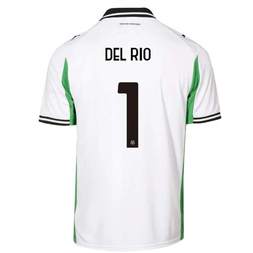 Danxen Niño Camiseta Davide Del Rio #1 Blanco Verde Negro 2ª Equipación 2025/26 La Camisa México