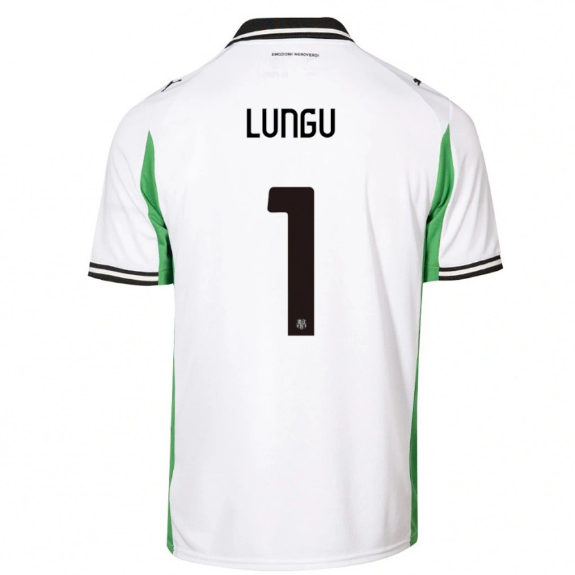 Danxen Niño Camiseta Luca Lungu #1 Blanco Verde Negro 2ª Equipación 2025/26 La Camisa México