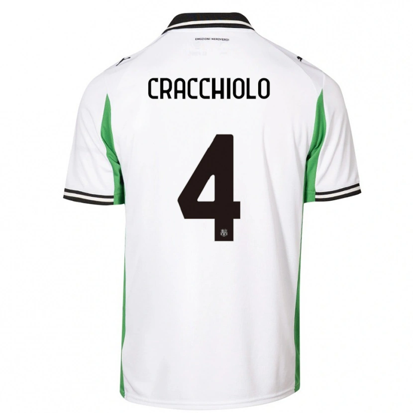 Danxen Niño Camiseta Leonardo Cracchiolo #4 Blanco Verde Negro 2ª Equipación 2025/26 La Camisa México