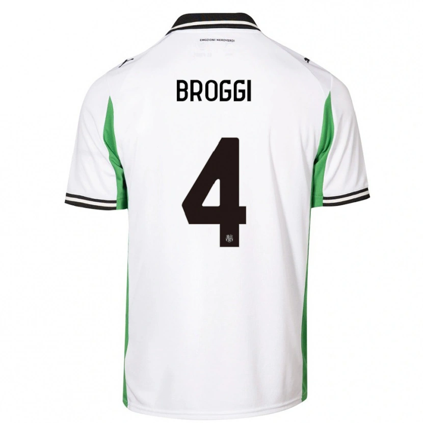 Danxen Niño Camiseta Nicola Broggi #4 Blanco Verde Negro 2ª Equipación 2025/26 La Camisa México