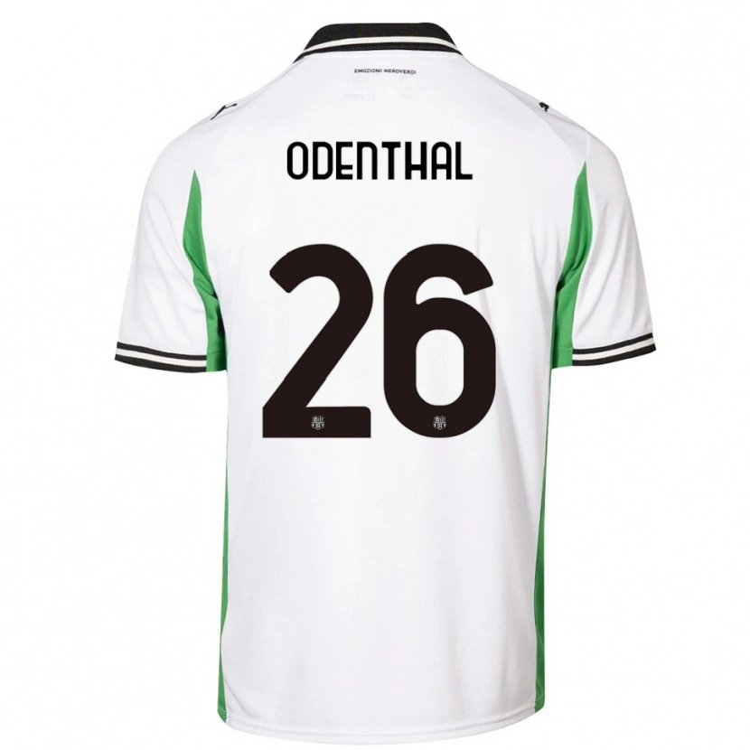 Danxen Niño Camiseta Cas Odenthal #26 Blanco Verde Negro 2ª Equipación 2025/26 La Camisa México