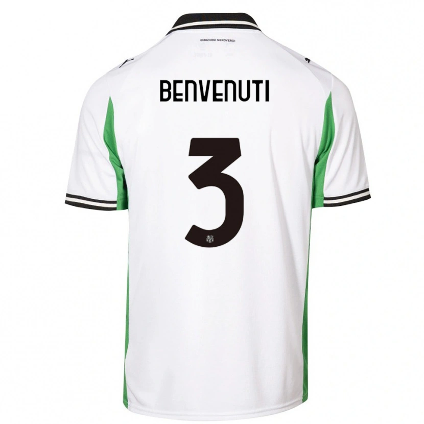Danxen Niño Camiseta Tommaso Benvenuti #3 Blanco Verde Negro 2ª Equipación 2025/26 La Camisa México
