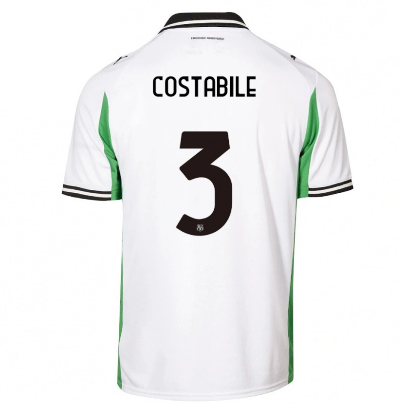 Danxen Niño Camiseta Cristian Costabile #3 Blanco Verde Negro 2ª Equipación 2025/26 La Camisa México