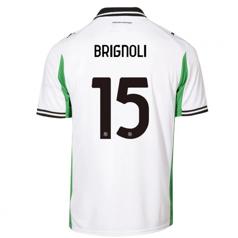 Danxen Niño Camiseta Benedetta Brignoli #15 Blanco Verde Negro 2ª Equipación 2025/26 La Camisa México