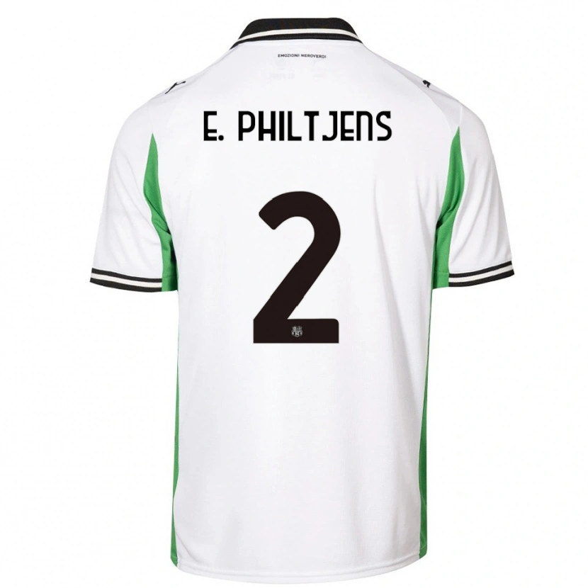 Danxen Niño Camiseta Davina Brigitte E. Philtjens #2 Blanco Verde Negro 2ª Equipación 2025/26 La Camisa México