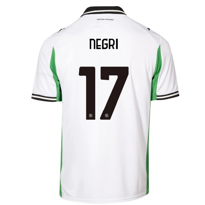 Danxen Niño Camiseta Gabriele Negri #17 Blanco Verde Negro 2ª Equipación 2025/26 La Camisa México