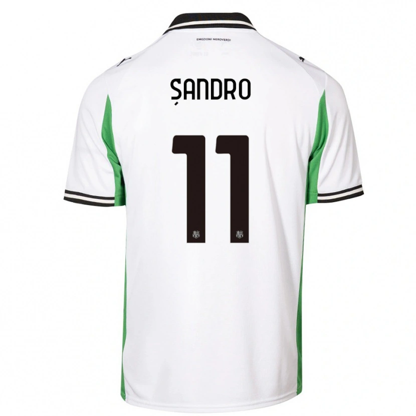 Danxen Niño Camiseta Denis Șandro #11 Blanco Verde Negro 2ª Equipación 2025/26 La Camisa México
