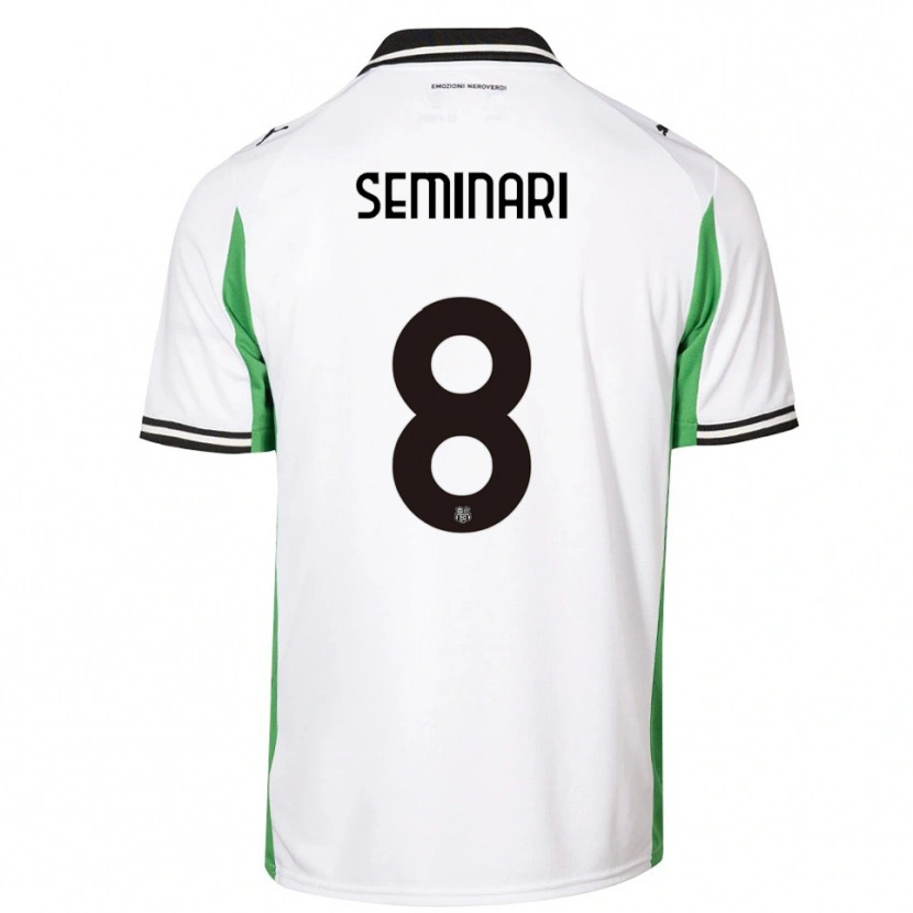 Danxen Niño Camiseta Giacomo Seminari #8 Blanco Verde Negro 2ª Equipación 2025/26 La Camisa México