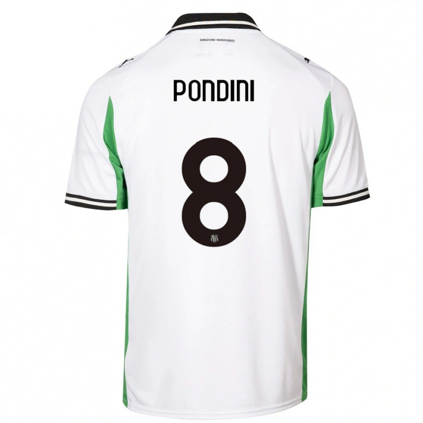 Danxen Niño Camiseta Giada Pondini #8 Blanco Verde Negro 2ª Equipación 2025/26 La Camisa México