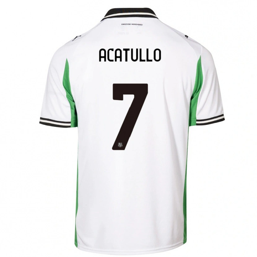 Danxen Niño Camiseta Cristian Acatullo #7 Blanco Verde Negro 2ª Equipación 2025/26 La Camisa México