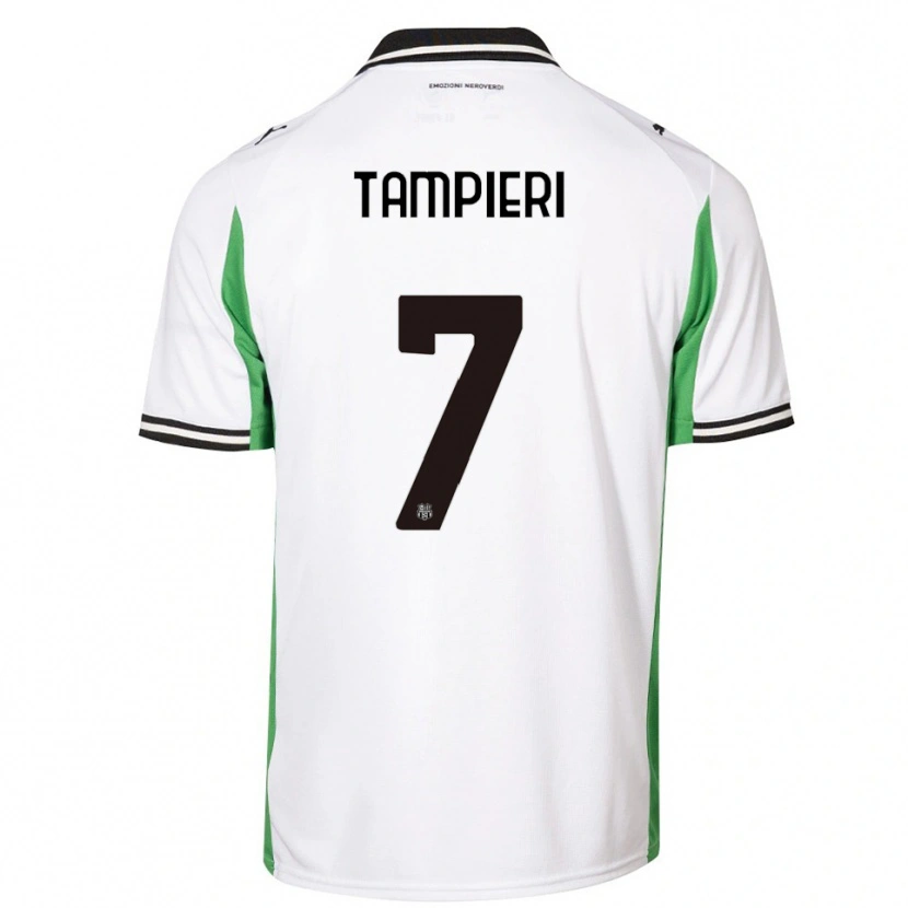 Danxen Niño Camiseta Diego Tampieri #7 Blanco Verde Negro 2ª Equipación 2025/26 La Camisa México