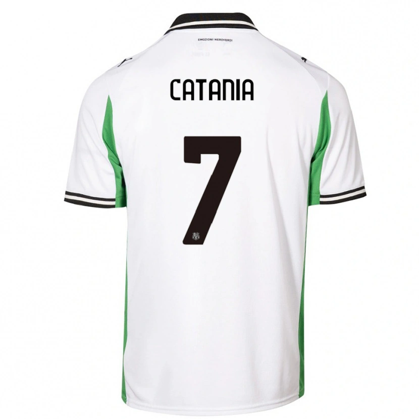 Danxen Niño Camiseta Nicolò Catania #7 Blanco Verde Negro 2ª Equipación 2025/26 La Camisa México
