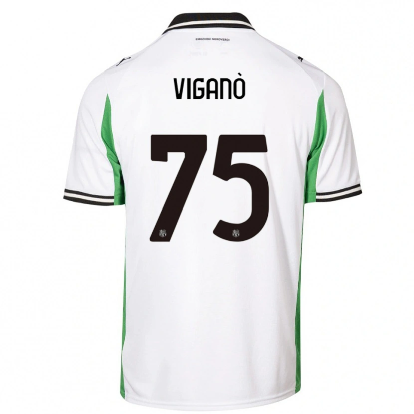 Danxen Niño Camiseta Lorenzo Viganò #75 Blanco Verde Negro 2ª Equipación 2025/26 La Camisa México