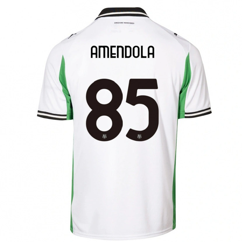 Danxen Niño Camiseta Catello Amendola #85 Blanco Verde Negro 2ª Equipación 2025/26 La Camisa México