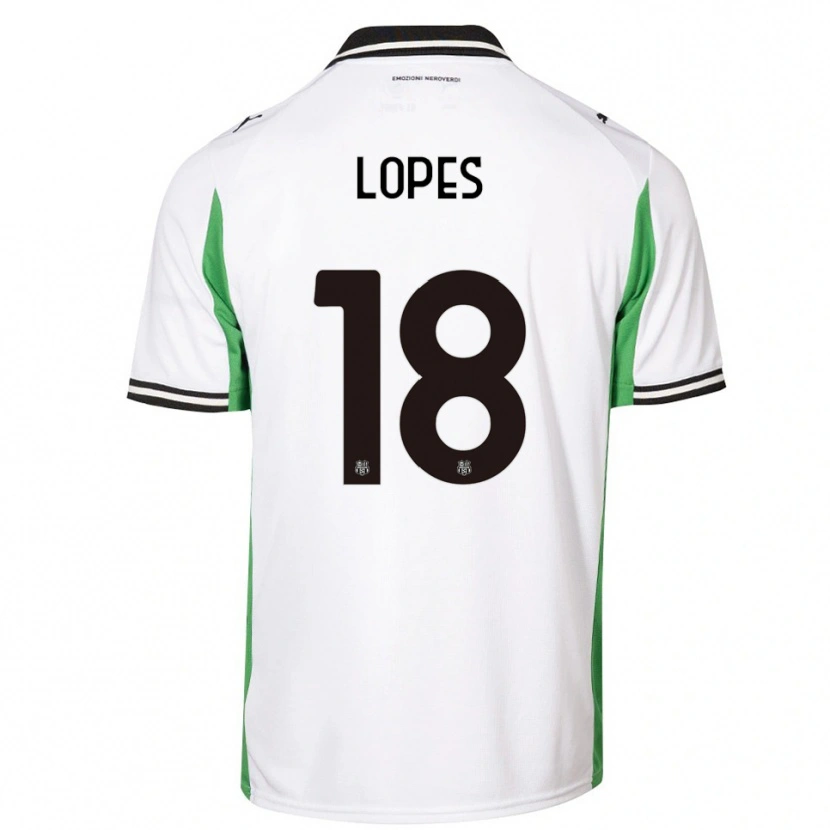 Danxen Niño Camiseta Emerick Lopes #18 Blanco Verde Negro 2ª Equipación 2025/26 La Camisa México