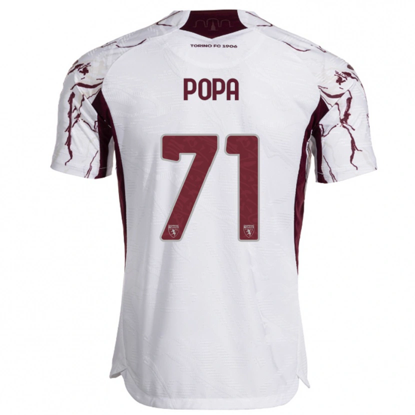 Danxen Niño Camiseta Mihai Popa #71 Blanco Borgoña 2ª Equipación 2025/26 La Camisa México