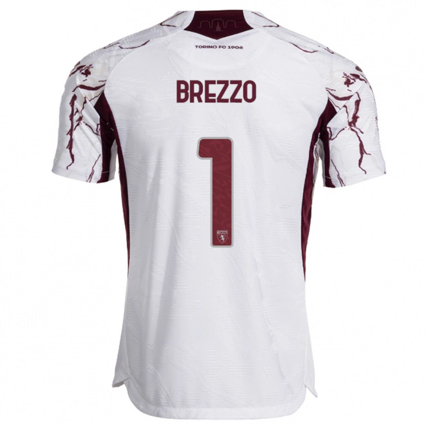 Danxen Niño Camiseta Matteo Brezzo #1 Blanco Borgoña 2ª Equipación 2025/26 La Camisa México