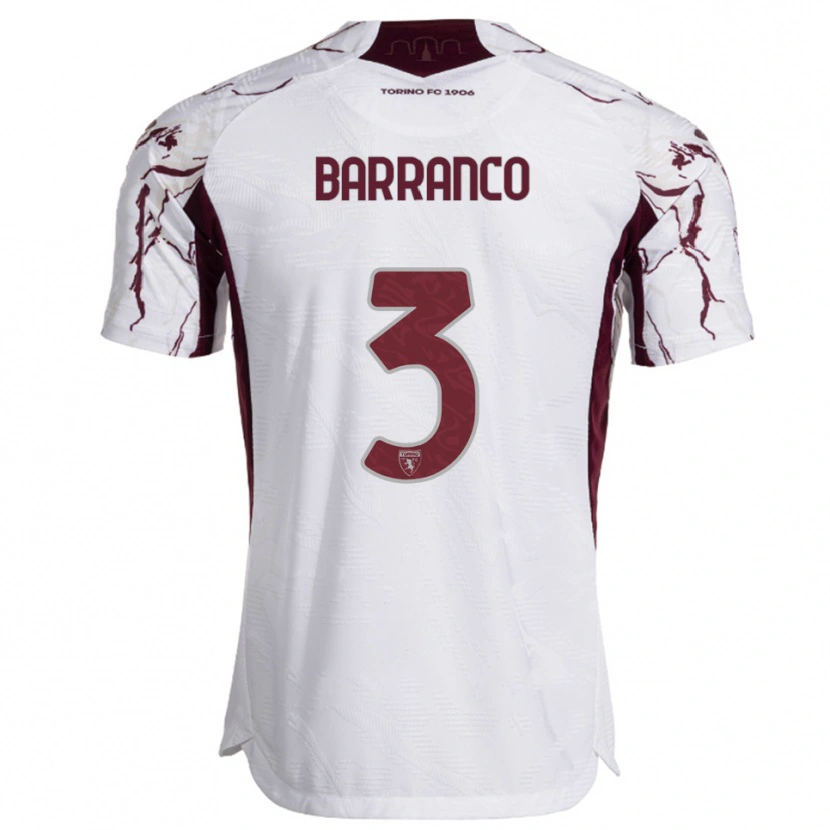 Danxen Niño Camiseta Gioacchino Barranco #3 Blanco Borgoña 2ª Equipación 2025/26 La Camisa México