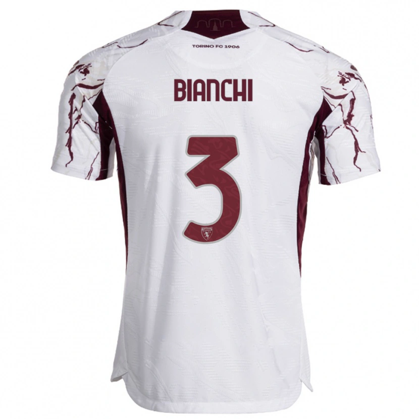 Danxen Niño Camiseta Riccardo Bianchi #3 Blanco Borgoña 2ª Equipación 2025/26 La Camisa México