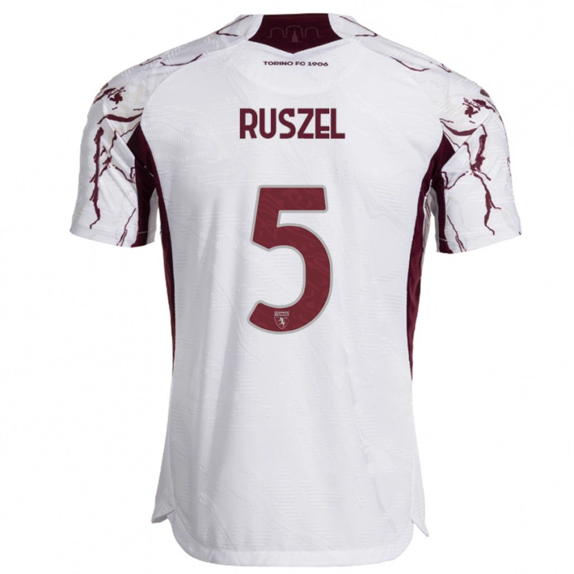 Danxen Niño Camiseta Marcel Ruszel #5 Blanco Borgoña 2ª Equipación 2025/26 La Camisa México