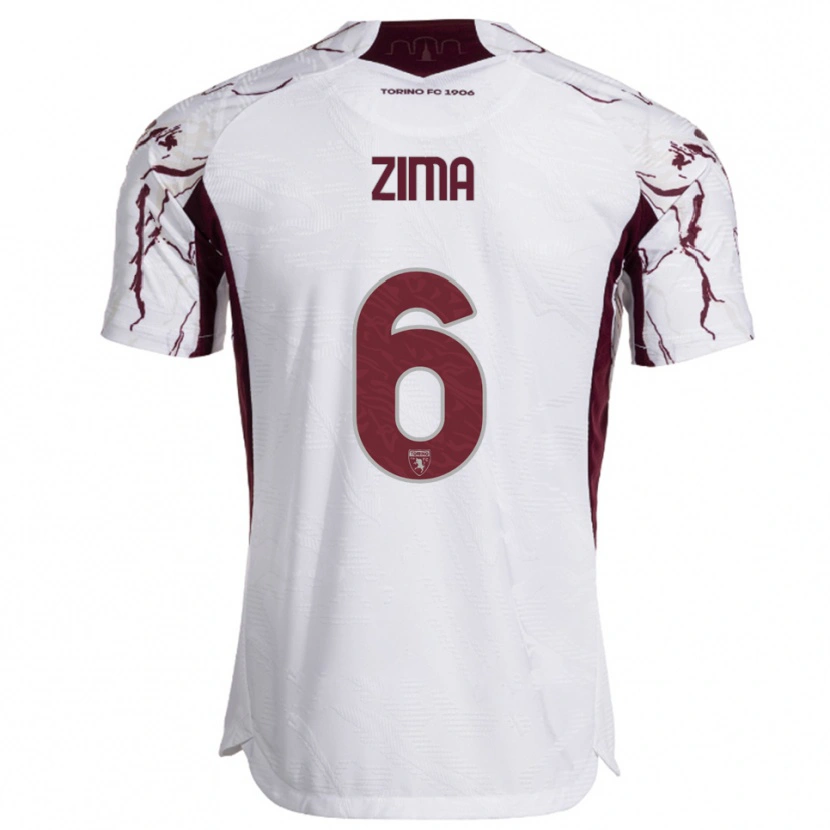 Danxen Niño Camiseta David Zima #6 Blanco Borgoña 2ª Equipación 2025/26 La Camisa México