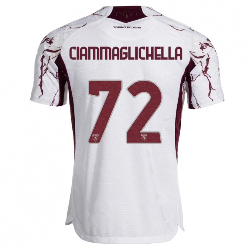 Danxen Niño Camiseta Aaron Ciammaglichella #72 Blanco Borgoña 2ª Equipación 2025/26 La Camisa México