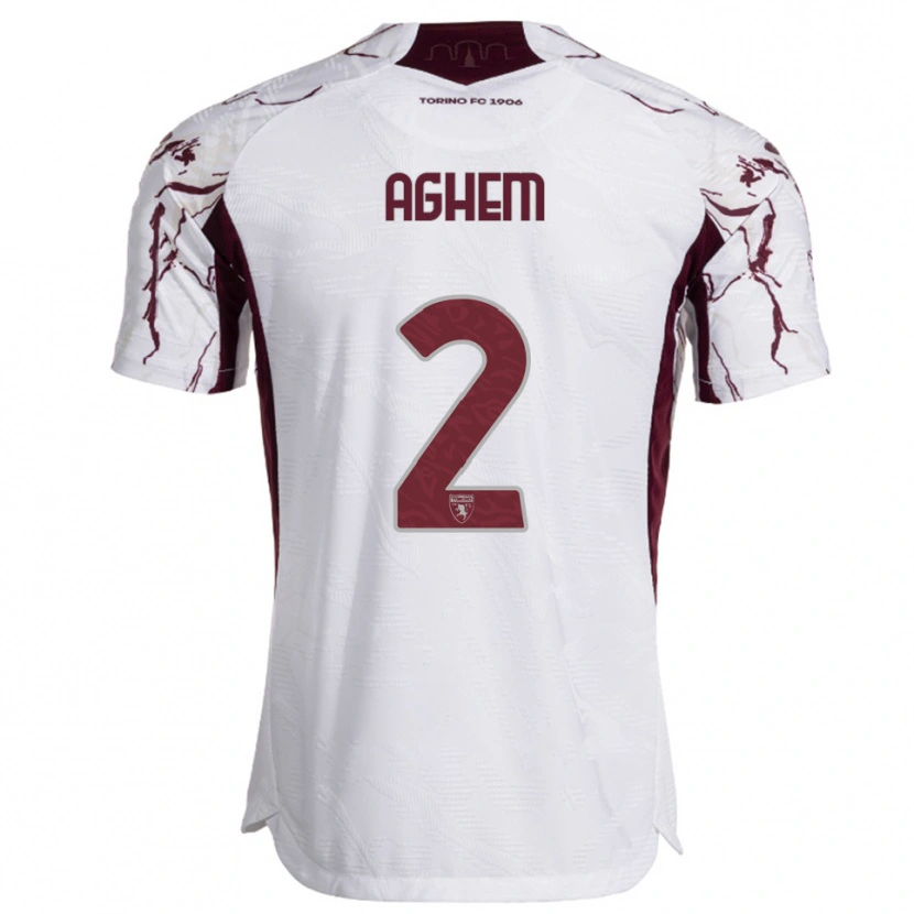 Danxen Niño Camiseta Brigitta Aghem #2 Blanco Borgoña 2ª Equipación 2025/26 La Camisa México