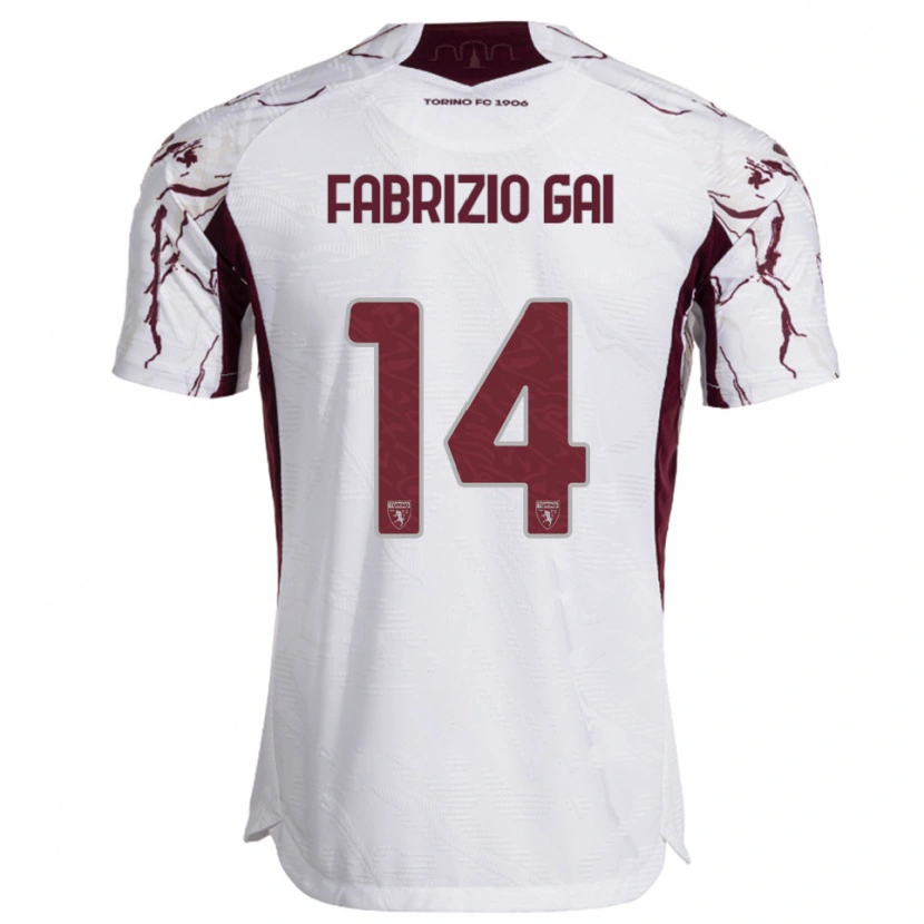 Danxen Niño Camiseta Fabrizio Gai #14 Blanco Borgoña 2ª Equipación 2025/26 La Camisa México