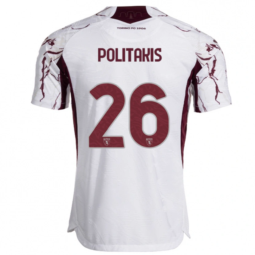 Danxen Niño Camiseta Grigorios Politakis #26 Blanco Borgoña 2ª Equipación 2025/26 La Camisa México