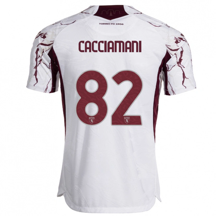 Danxen Niño Camiseta Alessio Cacciamani #82 Blanco Borgoña 2ª Equipación 2025/26 La Camisa México