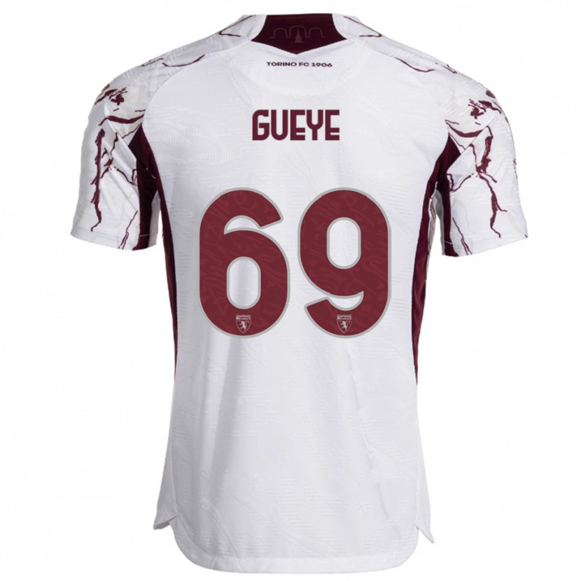 Danxen Niño Camiseta Ousmane Gueye #69 Blanco Borgoña 2ª Equipación 2025/26 La Camisa México