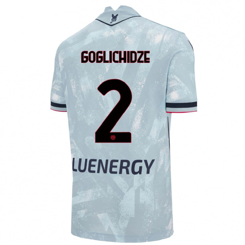 Danxen Niño Camiseta Saba Goglichidze #2 Azul Claro Negro 2ª Equipación 2025/26 La Camisa México