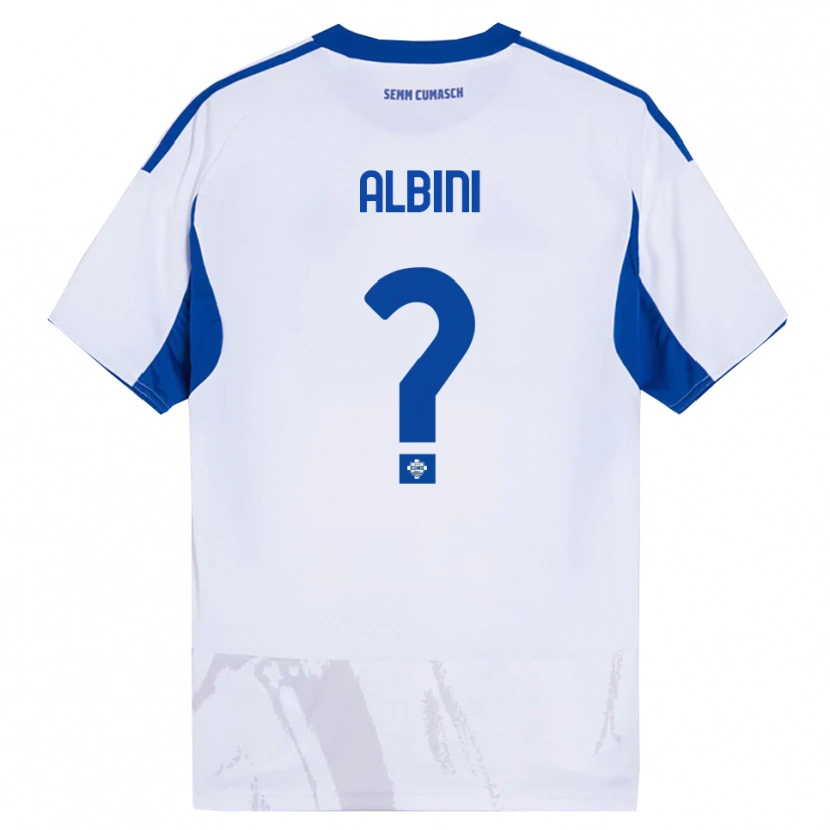 Danxen Niño Camiseta Matteo Albini #0 Blanco Azul 2ª Equipación 2025/26 La Camisa México