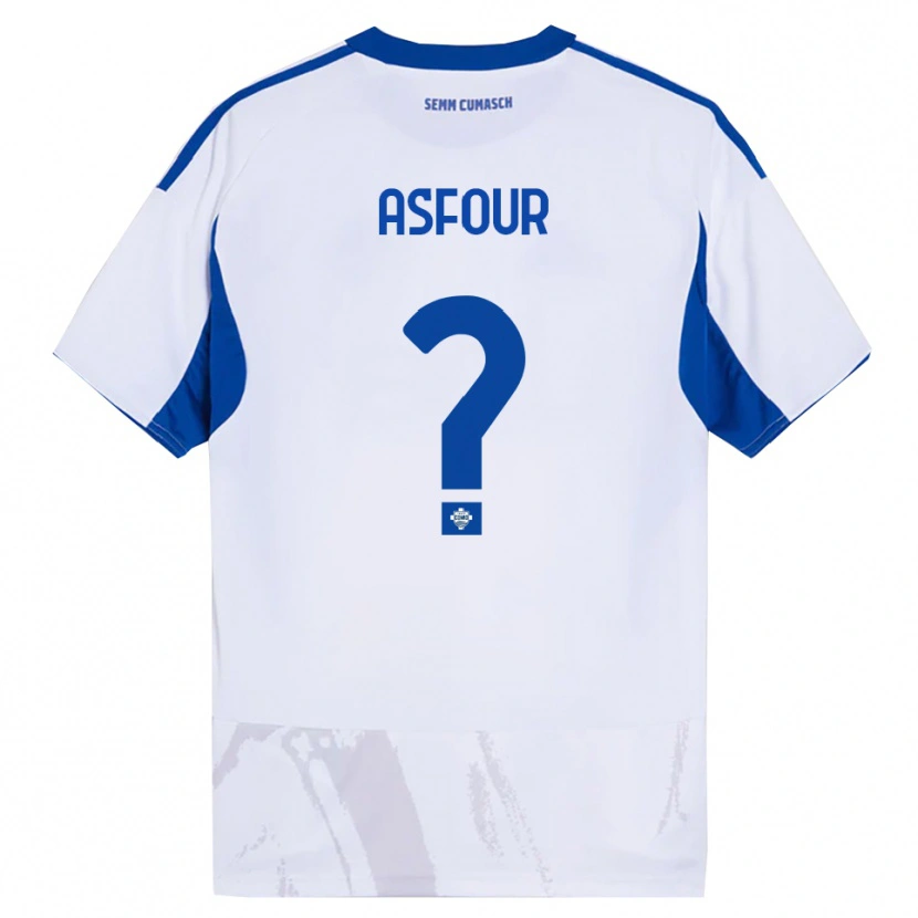 Danxen Niño Camiseta Adam Asfour #0 Blanco Azul 2ª Equipación 2025/26 La Camisa México