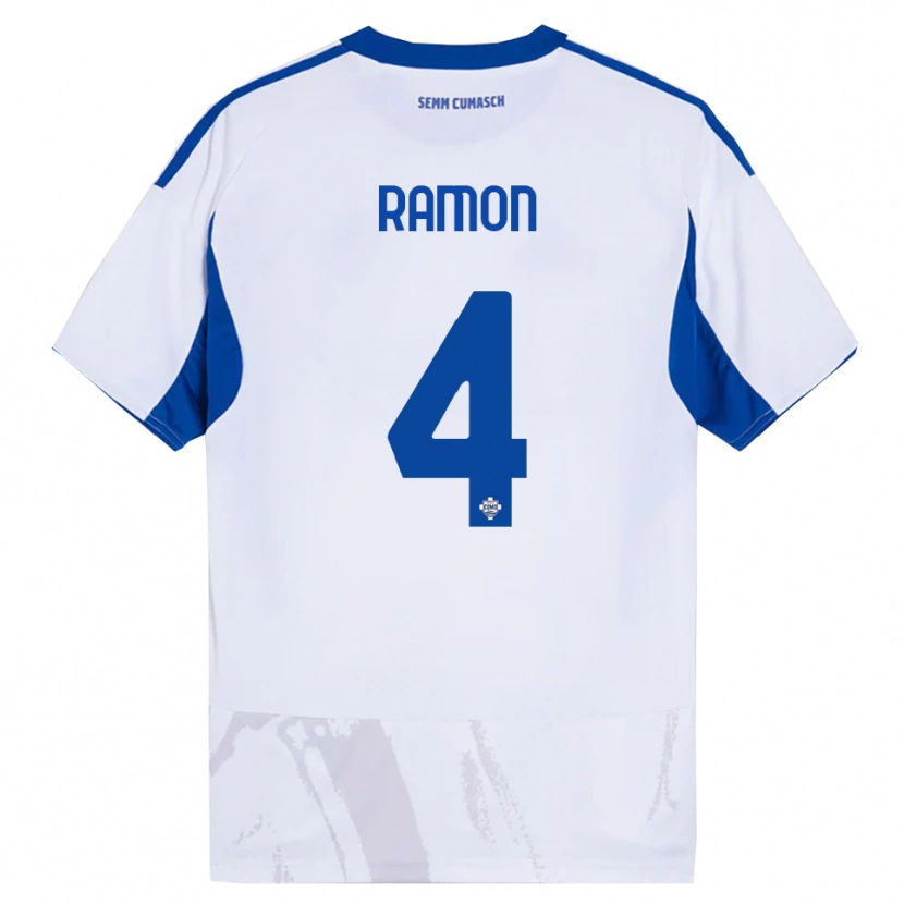 Danxen Niño Camiseta Jacobo Ramón #4 Blanco Azul 2ª Equipación 2025/26 La Camisa México