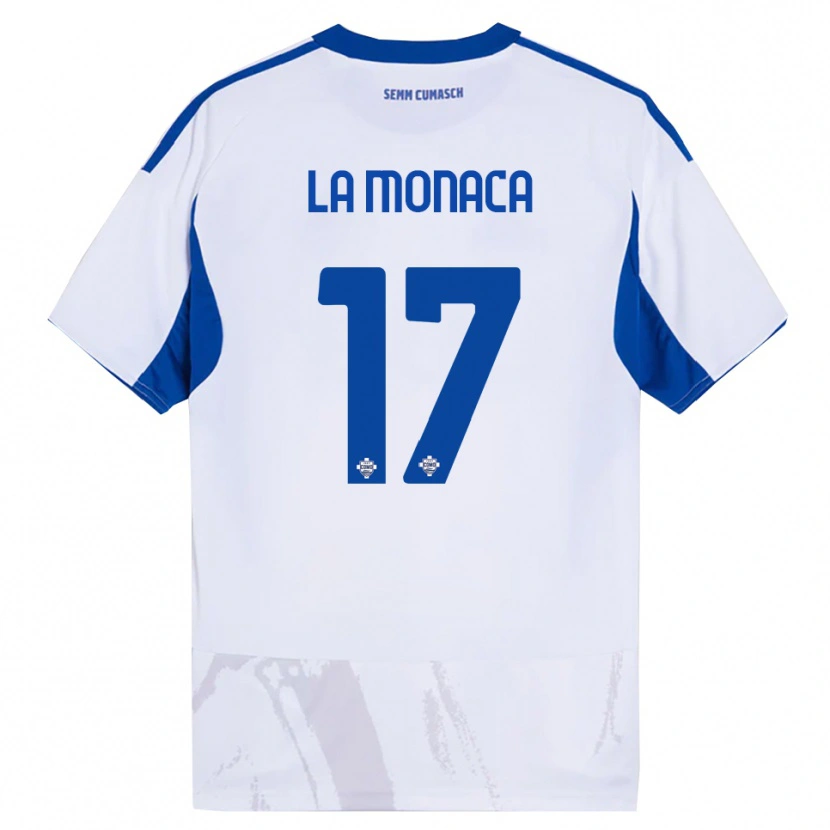 Danxen Niño Camiseta Michael La Monaca #17 Blanco Azul 2ª Equipación 2025/26 La Camisa México
