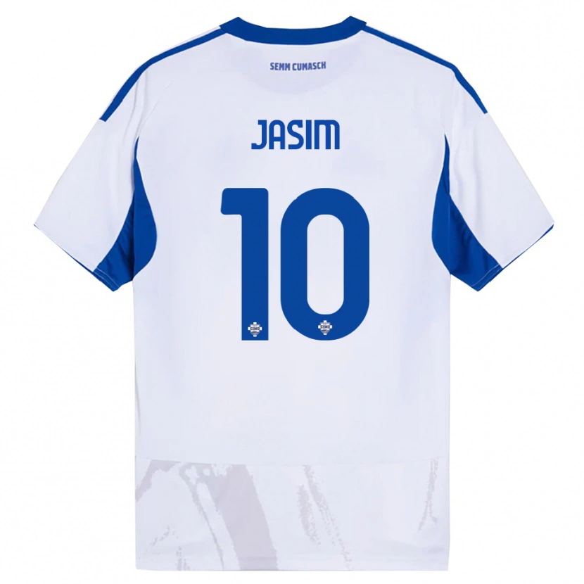 Danxen Niño Camiseta Ali Jasim #10 Blanco Azul 2ª Equipación 2025/26 La Camisa México