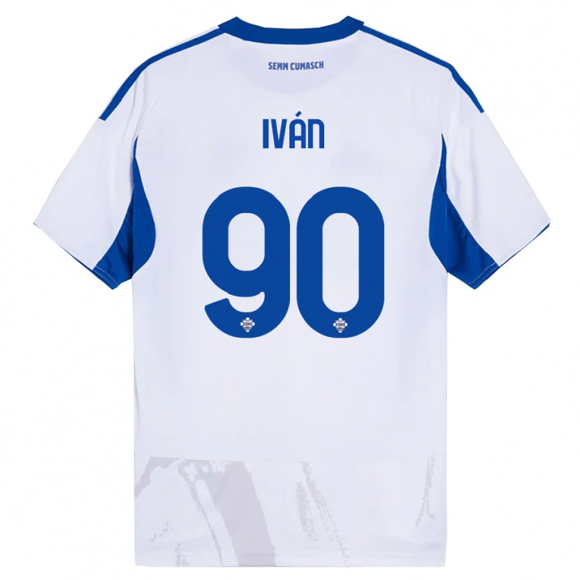 Danxen Niño Camiseta Iván Azón #90 Blanco Azul 2ª Equipación 2025/26 La Camisa México