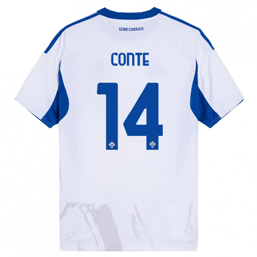 Danxen Niño Camiseta Federico Conte #14 Blanco Azul 2ª Equipación 2025/26 La Camisa México