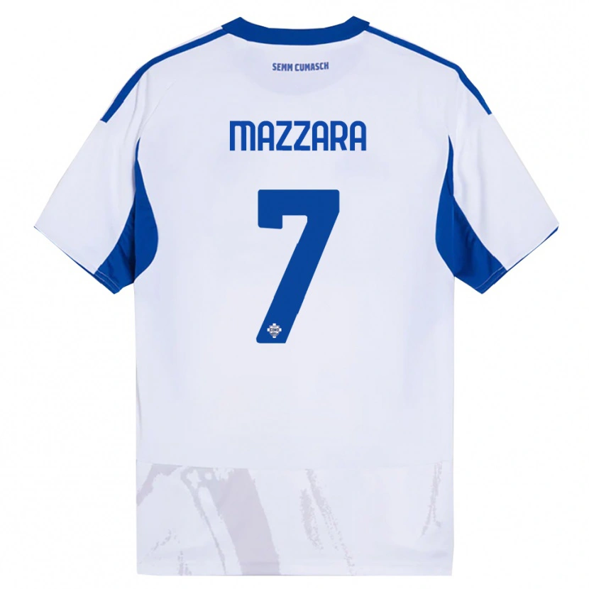 Danxen Niño Camiseta Cristian Mazzara #7 Blanco Azul 2ª Equipación 2025/26 La Camisa México