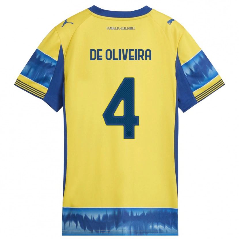 Danxen Niño Camiseta Luca De Oliveira #4 Amarillo Azul 2ª Equipación 2025/26 La Camisa México