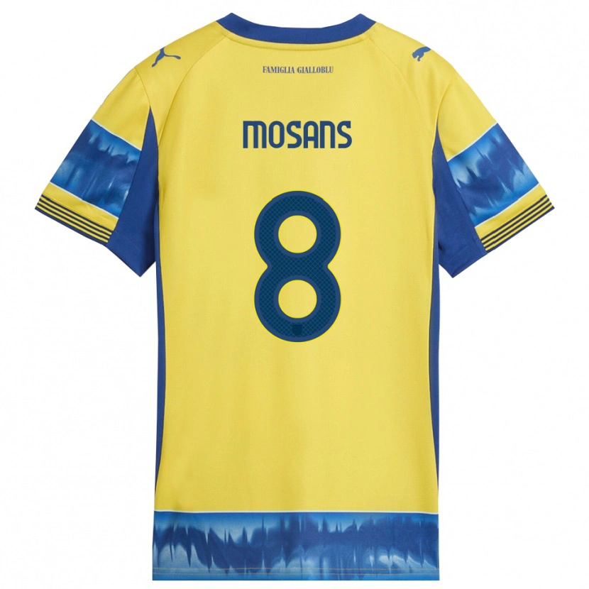 Danxen Niño Camiseta Kristaps Mosans #8 Amarillo Azul 2ª Equipación 2025/26 La Camisa México