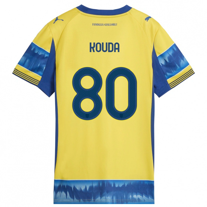 Danxen Niño Camiseta Rachid Kouda #80 Amarillo Azul 2ª Equipación 2025/26 La Camisa México