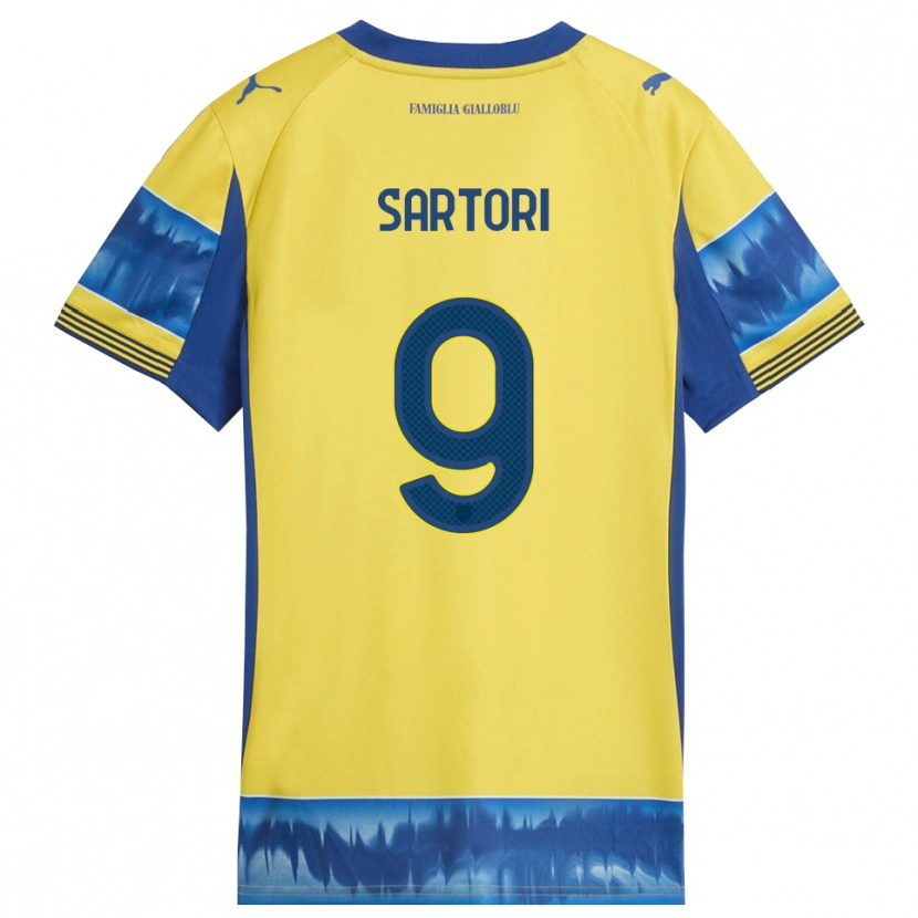 Danxen Niño Camiseta Francesco Sartori #9 Amarillo Azul 2ª Equipación 2025/26 La Camisa México