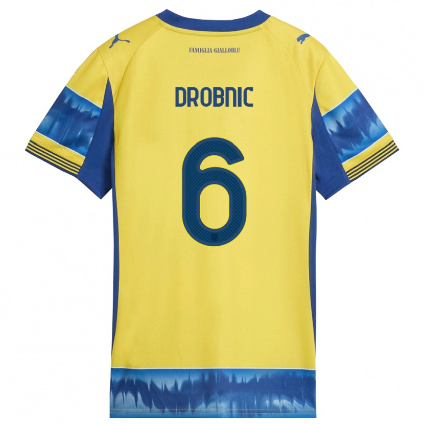 Danxen Niño Camiseta Dominik Drobnic #6 Amarillo Azul 2ª Equipación 2025/26 La Camisa México