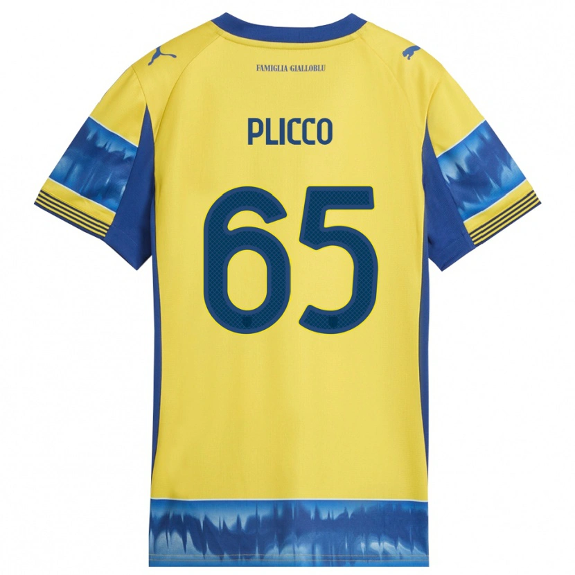 Danxen Niño Camiseta Elia Plicco #65 Amarillo Azul 2ª Equipación 2025/26 La Camisa México